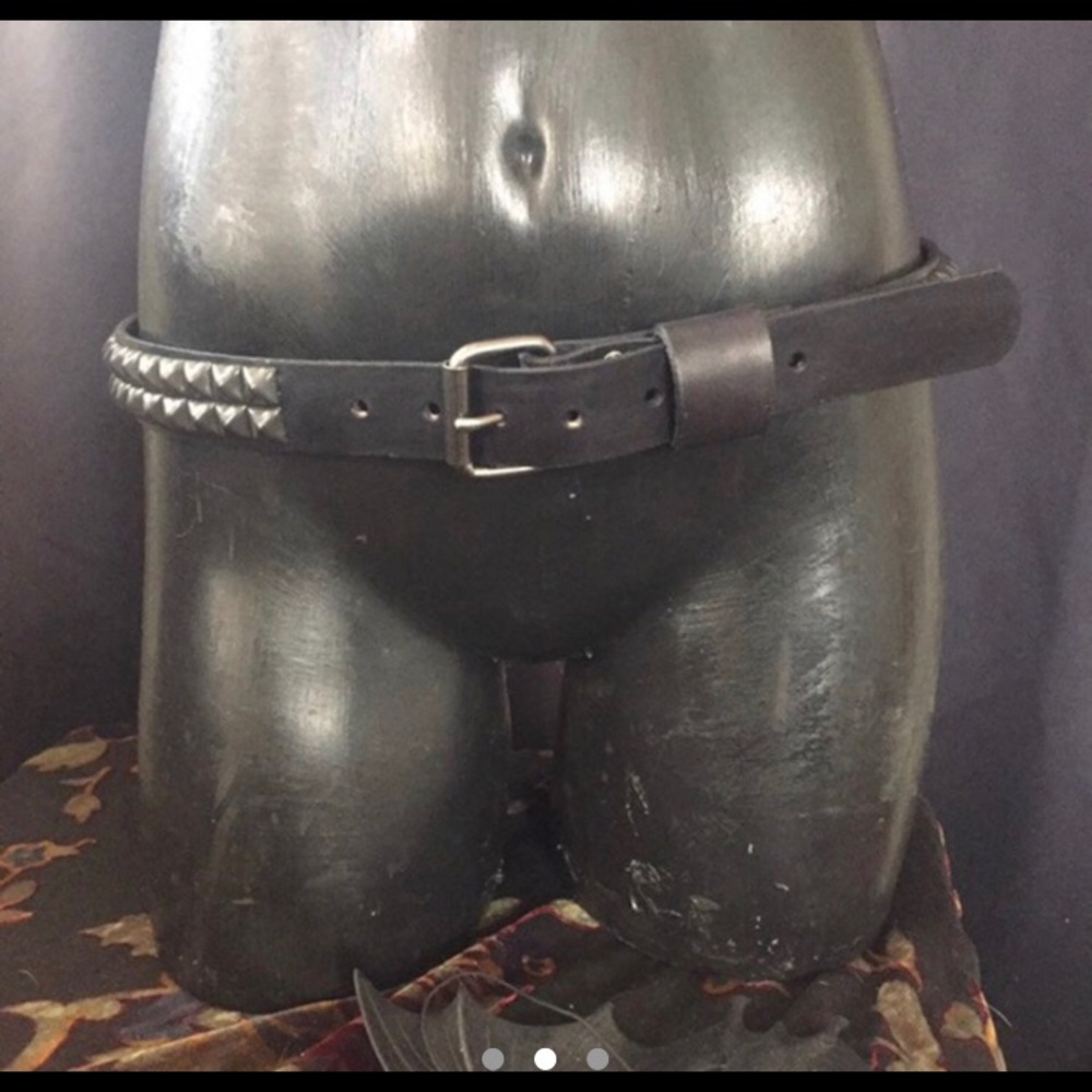 black studded 2 row belt